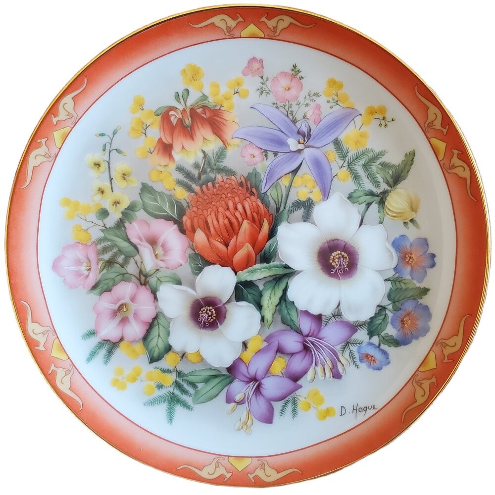 Vintage Danbury Mint "Flowers of Australia" Collector Plate by Doug Hague 1990